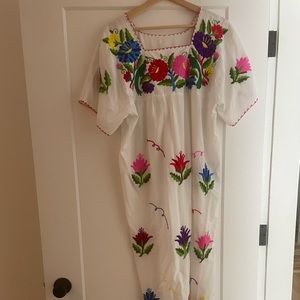 Floral embroidered mumu